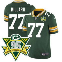 Packers #77 Keith Millard 1919-2023 95 Year ANNI Patch Jersey -Green