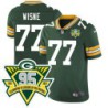 Packers #77 Jerry Wisne 1919-2023 95 Year ANNI Patch Jersey -Green