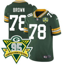 Packers #78 Robert Brown 1919-2023 95 Year ANNI Patch Jersey -Green