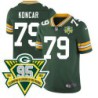 Packers #79 Mark Koncar 1919-2023 95 Year ANNI Patch Jersey -Green