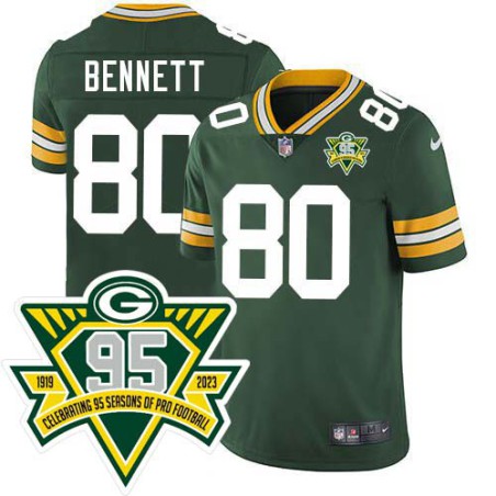 Packers #80 Martellus Bennett 1919-2023 95 Year ANNI Patch Jersey -Green