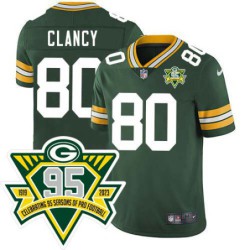 Packers #80 Jack Clancy 1919-2023 95 Year ANNI Patch Jersey -Green