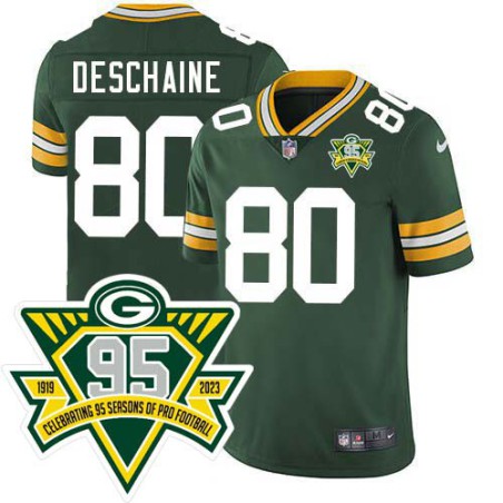 Packers #80 Dick Deschaine 1919-2023 95 Year ANNI Patch Jersey -Green