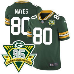 Packers #80 Derrick Mayes 1919-2023 95 Year ANNI Patch Jersey -Green