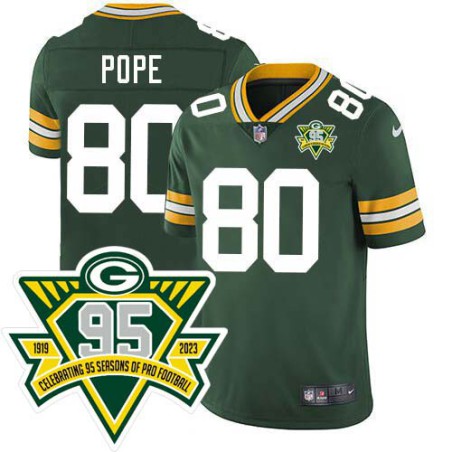 Packers #80 Bucky Pope 1919-2023 95 Year ANNI Patch Jersey -Green