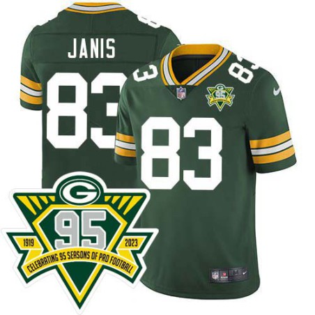 Packers #83 Jeff Janis 1919-2023 95 Year ANNI Patch Jersey -Green