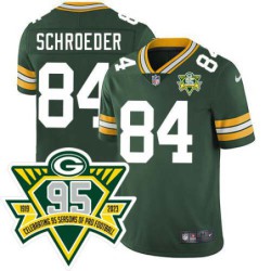 Packers #84 Bill Schroeder 1919-2023 95 Year ANNI Patch Jersey -Green