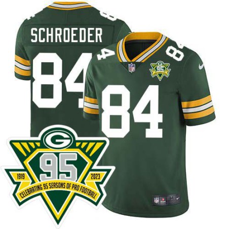 Packers #84 Bill Schroeder 1919-2023 95 Year ANNI Patch Jersey -Green