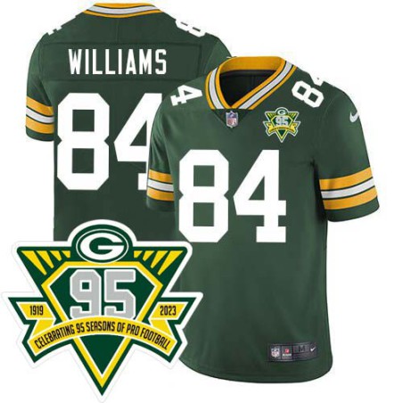 Packers #84 D.J. Williams 1919-2023 95 Year ANNI Patch Jersey -Green