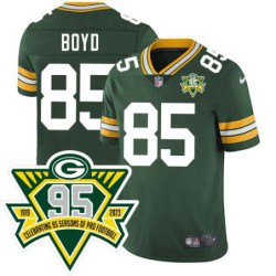 Packers #85 Elmo Boyd 1919-2023 95 Year ANNI Patch Jersey -Green