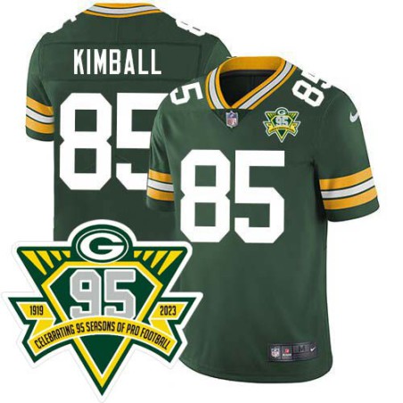 Packers #85 Bobby Kimball 1919-2023 95 Year ANNI Patch Jersey -Green