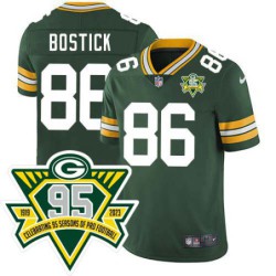 Packers #86 Brandon Bostick 1919-2023 95 Year ANNI Patch Jersey -Green