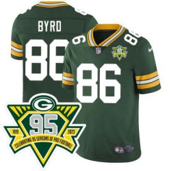 Packers #86 Emanuel Byrd 1919-2023 95 Year ANNI Patch Jersey -Green