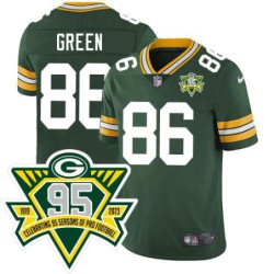 Packers #86 Jessie Green 1919-2023 95 Year ANNI Patch Jersey -Green