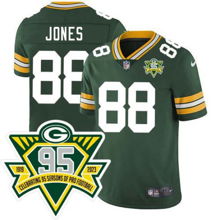 Packers #88 Ron Jones 1919-2023 95 Year ANNI Patch Jersey -Green