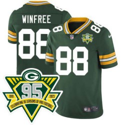 Packers #88 Juwann Winfree 1919-2023 95 Year ANNI Patch Jersey -Green