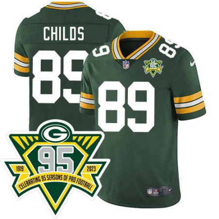 Packers #89 Henry Childs 1919-2023 95 Year ANNI Patch Jersey -Green