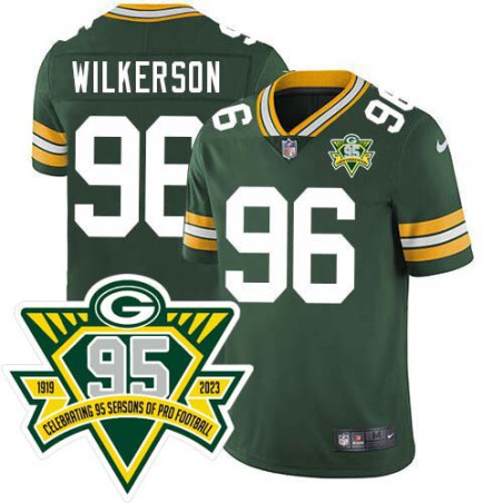 Packers #96 Muhammad Wilkerson 1919-2023 95 Year ANNI Patch Jersey -Green