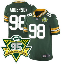 Packers #98 Abdullah Anderson 1919-2023 95 Year ANNI Patch Jersey -Green