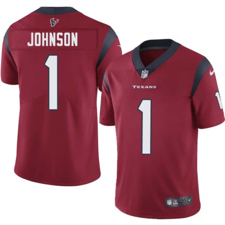 Lonnie Johnson Jr. #1 Texans Stitched Red Jersey