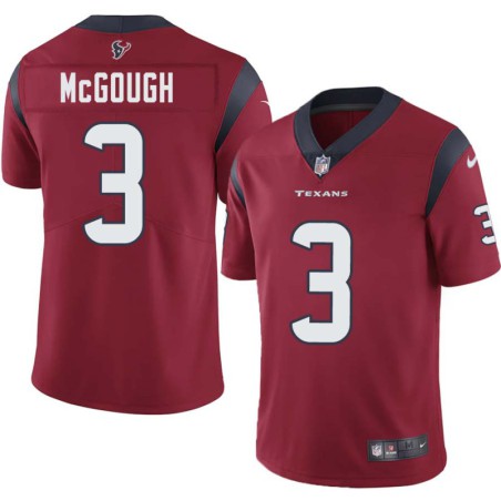 Alex McGough #3 Texans Stitched Red Jersey