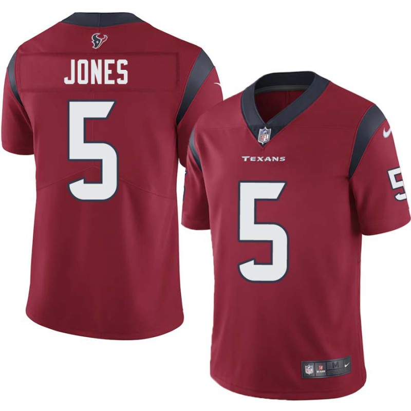 Donnie Jones #5 Texans Stitched Red Jersey