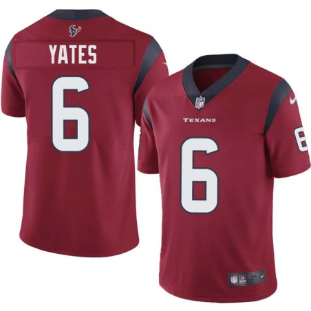 T.J. Yates #6 Texans Stitched Red Jersey