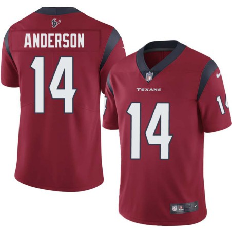 David Anderson #14 Texans Stitched Red Jersey