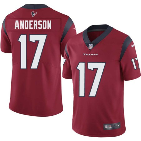 David Anderson #17 Texans Stitched Red Jersey