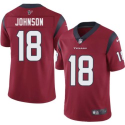 Tyron Johnson #18 Texans Stitched Red Jersey