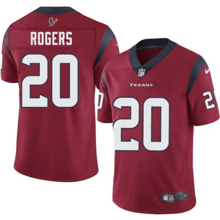 Justin Rogers #20 Texans Stitched Red Jersey