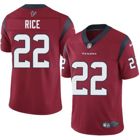 Denzel Rice #22 Texans Stitched Red Jersey