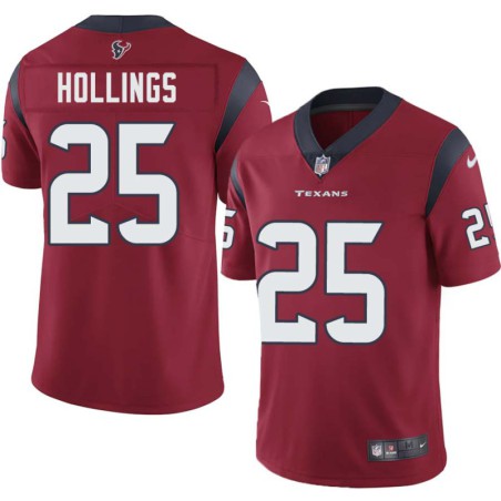 Tony Hollings #25 Texans Stitched Red Jersey