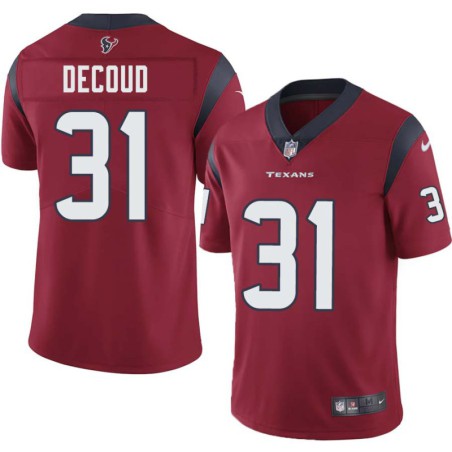 Treston Decoud #31 Texans Stitched Red Jersey