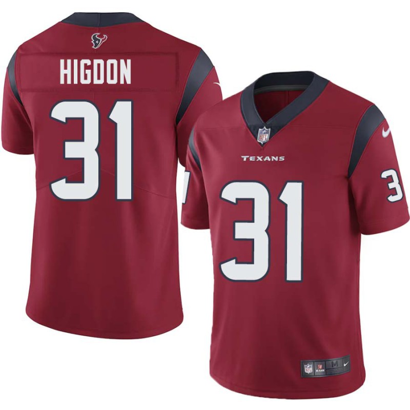 Karan Higdon #31 Texans Stitched Red Jersey