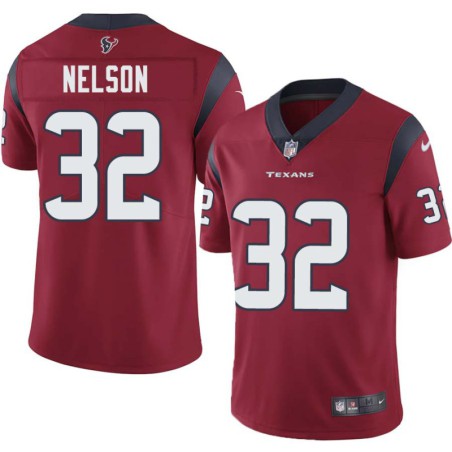 Robert Nelson #32 Texans Stitched Red Jersey