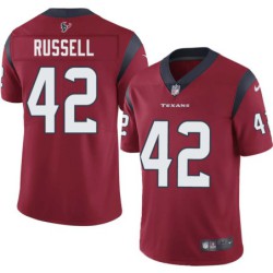 Brian Russell #42 Texans Stitched Red Jersey