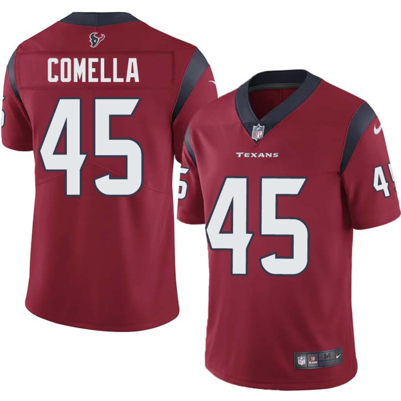 Greg Comella #45 Texans Stitched Red Jersey