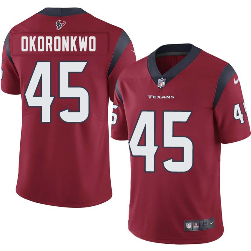 Ogbonnia Okoronkwo #45 Texans Stitched Red Jersey