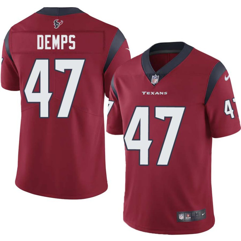 Will Demps #47 Texans Stitched Red Jersey