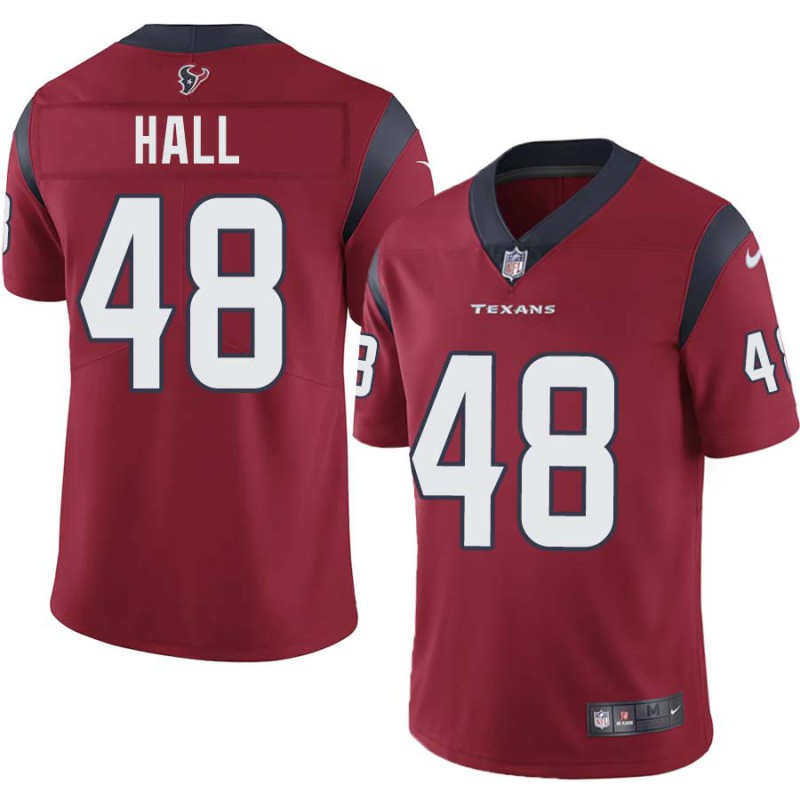 Nate Hall #48 Texans Stitched Red Jersey