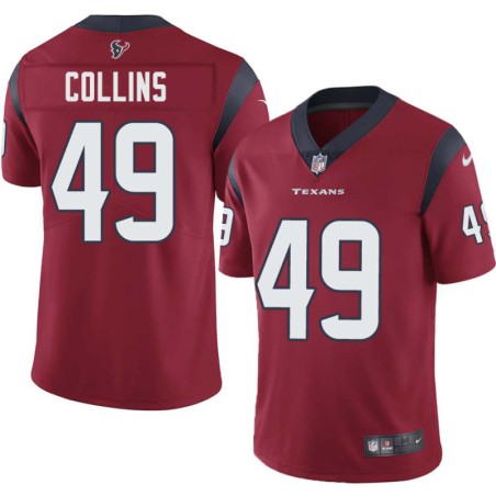 Cameron Collins #49 Texans Stitched Red Jersey