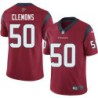 Charlie Clemons #50 Texans Stitched Red Jersey