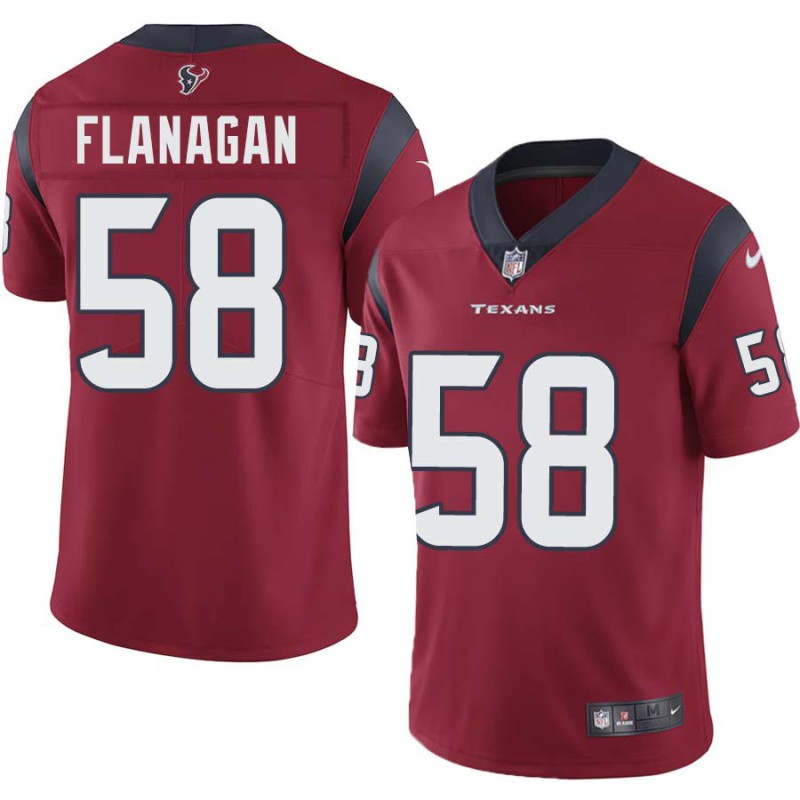 Mike Flanagan #58 Texans Stitched Red Jersey