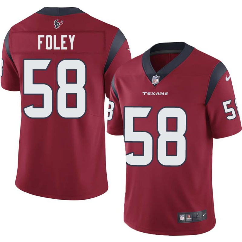 Steve Foley #58 Texans Stitched Red Jersey