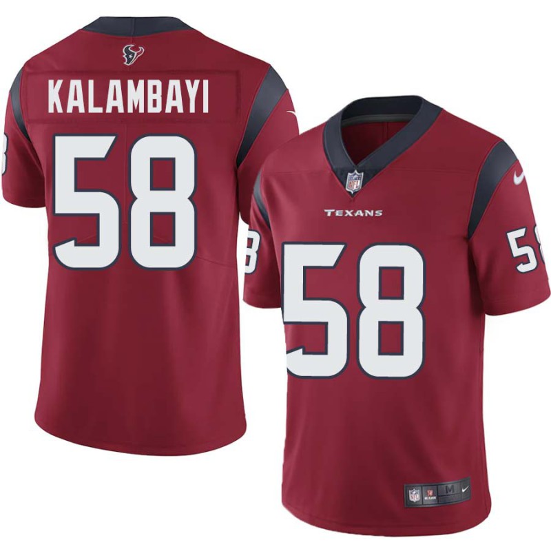 Peter Kalambayi #58 Texans Stitched Red Jersey