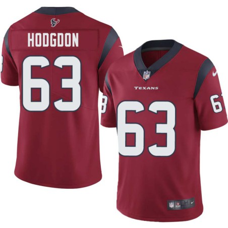 Drew Hodgdon #63 Texans Stitched Red Jersey