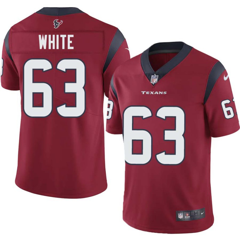 Chris White #63 Texans Stitched Red Jersey