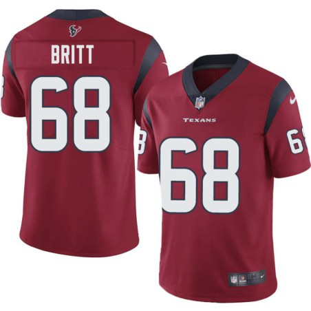 Justin Britt #68 Texans Stitched Red Jersey