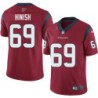 Kurt Hinish #69 Texans Stitched Red Jersey